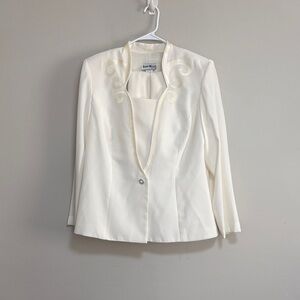 2 piece Karen Millen Cream Blazer with Embroidered Detail